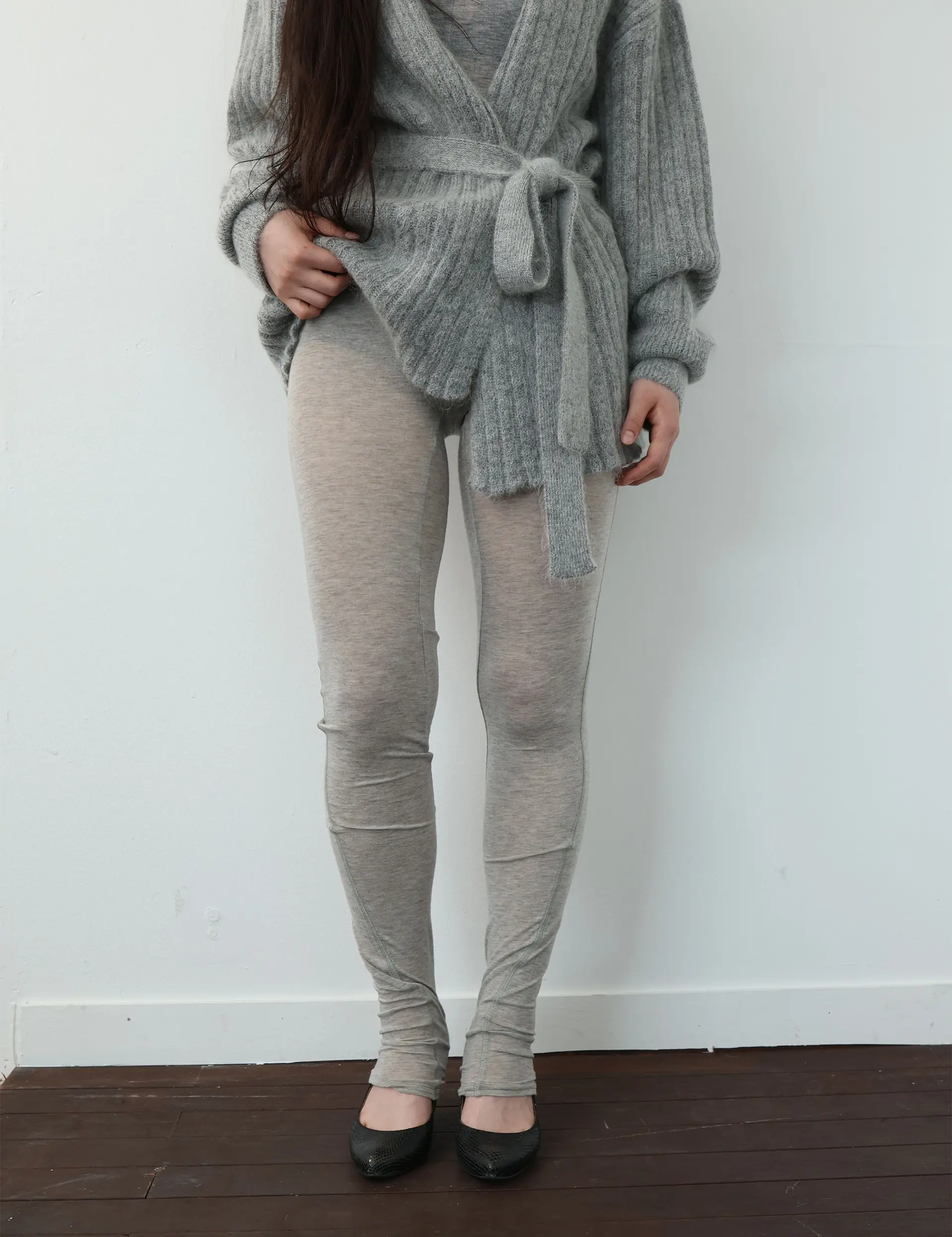 Paneled Leggings (Melange Warm Grey)