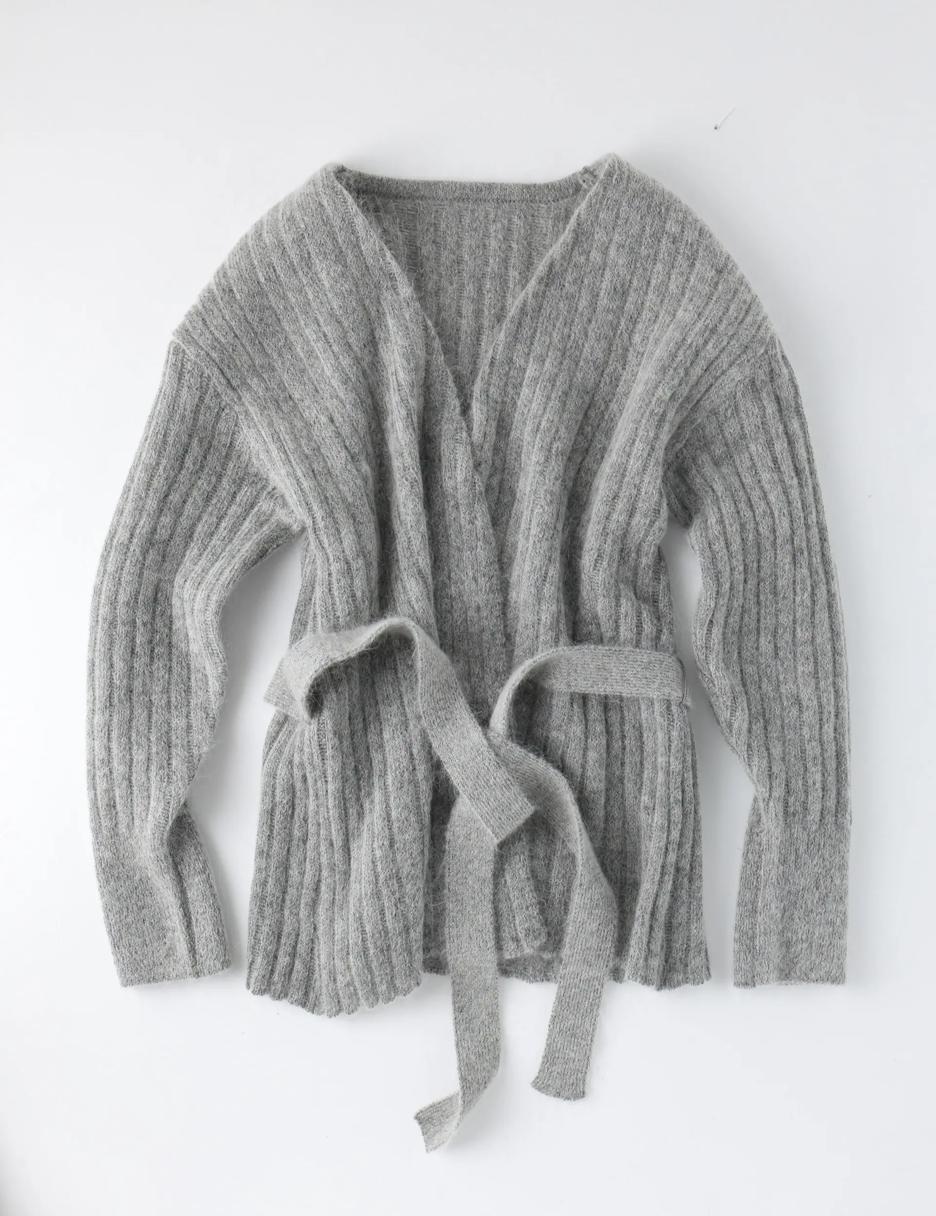 Rope Knit Cardigan (Melange Grey)