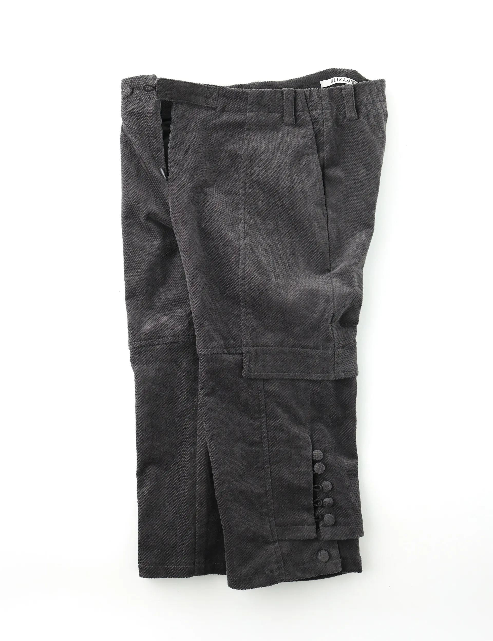 Double Layered Cropped Pants (Charcoal)