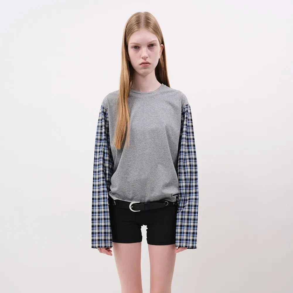 Shirt Sleeve T-Shirt (Melange Gray)