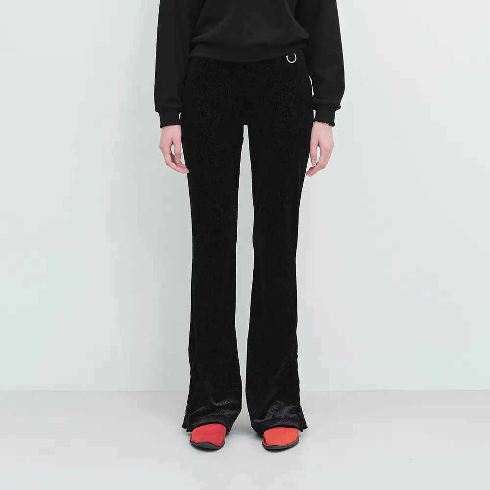 Velvet Slim Pants (Black)